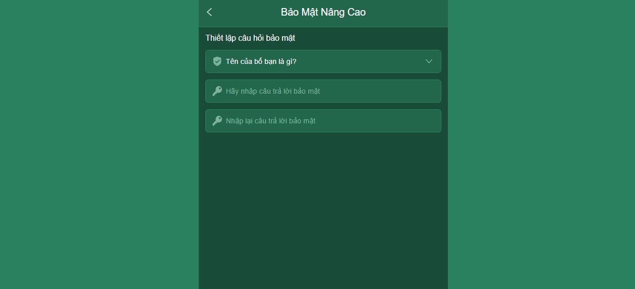 Chính Sách Bảo Mật EV88 Cam Kết An Toàn Cho Người Chơi 2 Người chơi có thể chủ động cập nhật câu hỏi nâng cao để tăng tính bảo mật cho tài khoản EV88